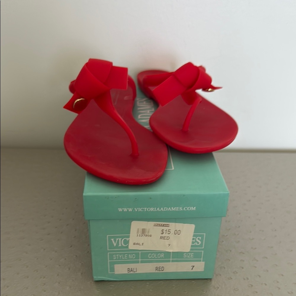 Vibrant Red Sandals with Bow Detail